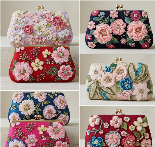 Floral Applique Clutches for Parties – Buy Online India