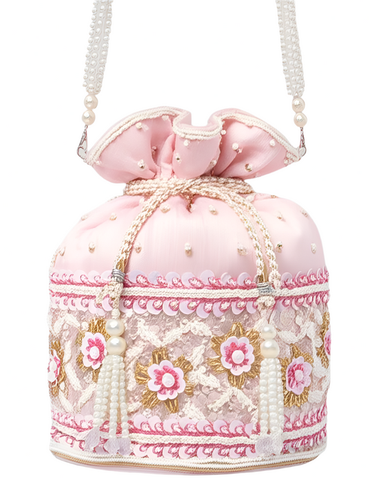 Elegant Pink Potli Bags for Wedding & Festive Glamour