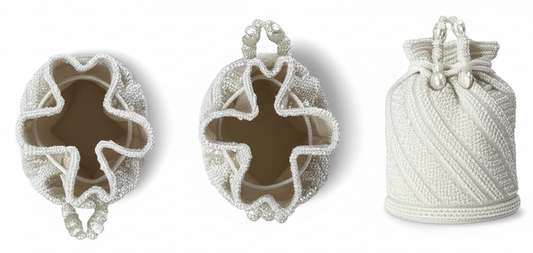 Elegant White Stone Potli Bag for Party & Wedding